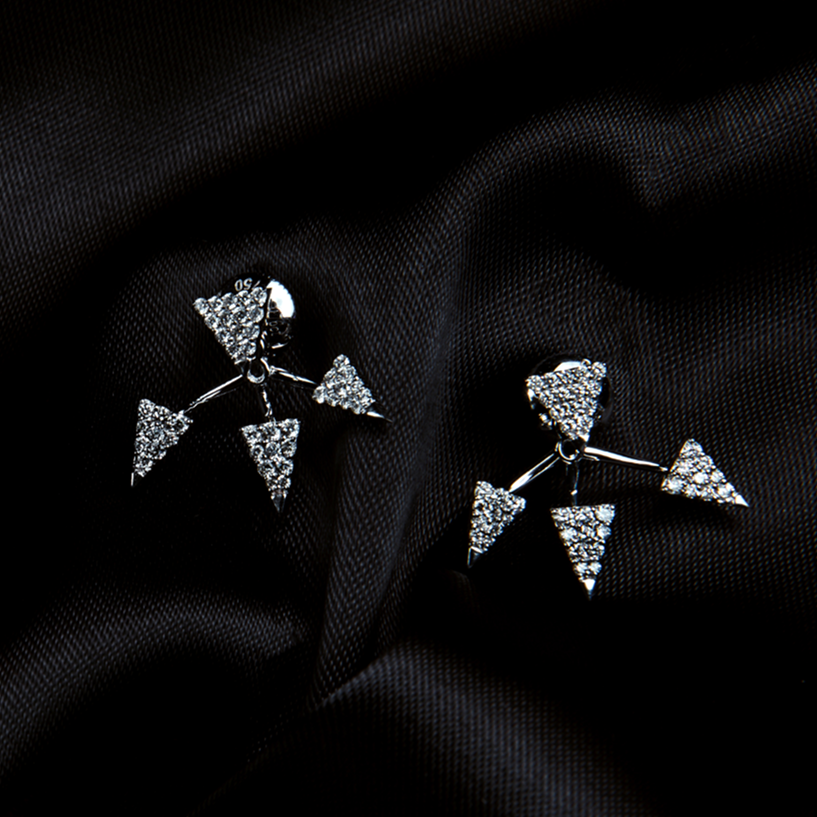Crystal Triangle Drop Earrings