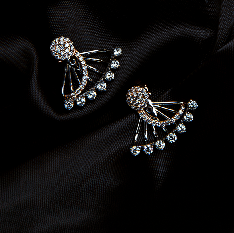 Crystal Fan Drop Earrings