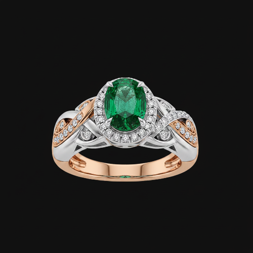Emerald Diamond Ring – White Gold