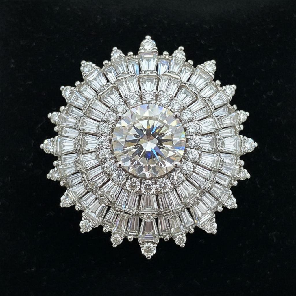 Diamond Cluster Ring – Top View