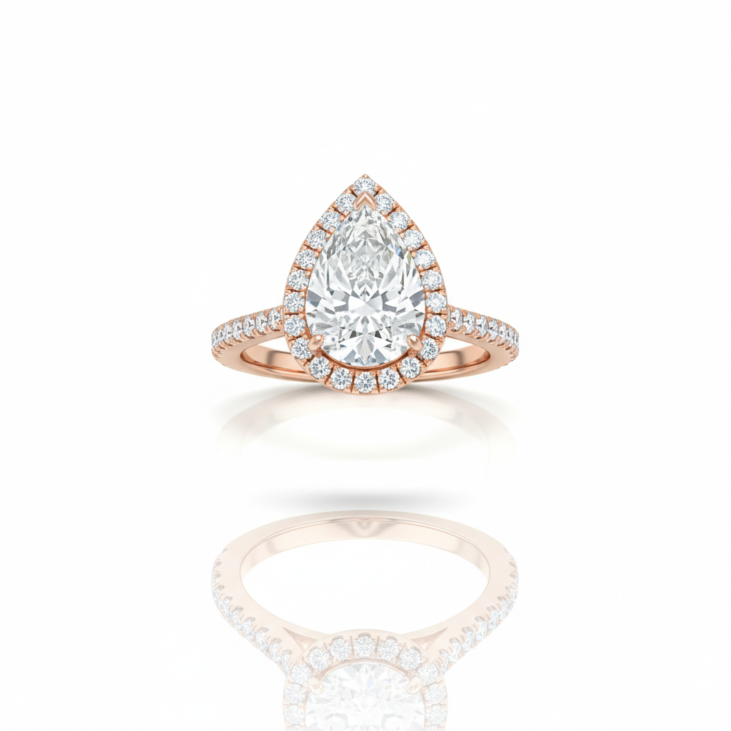 Pear Diamond Rose Gold Ring