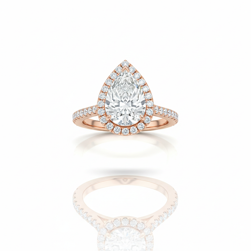 Pear Diamond Rose Gold Ring
