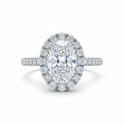 Oval Diamond Halo Ring