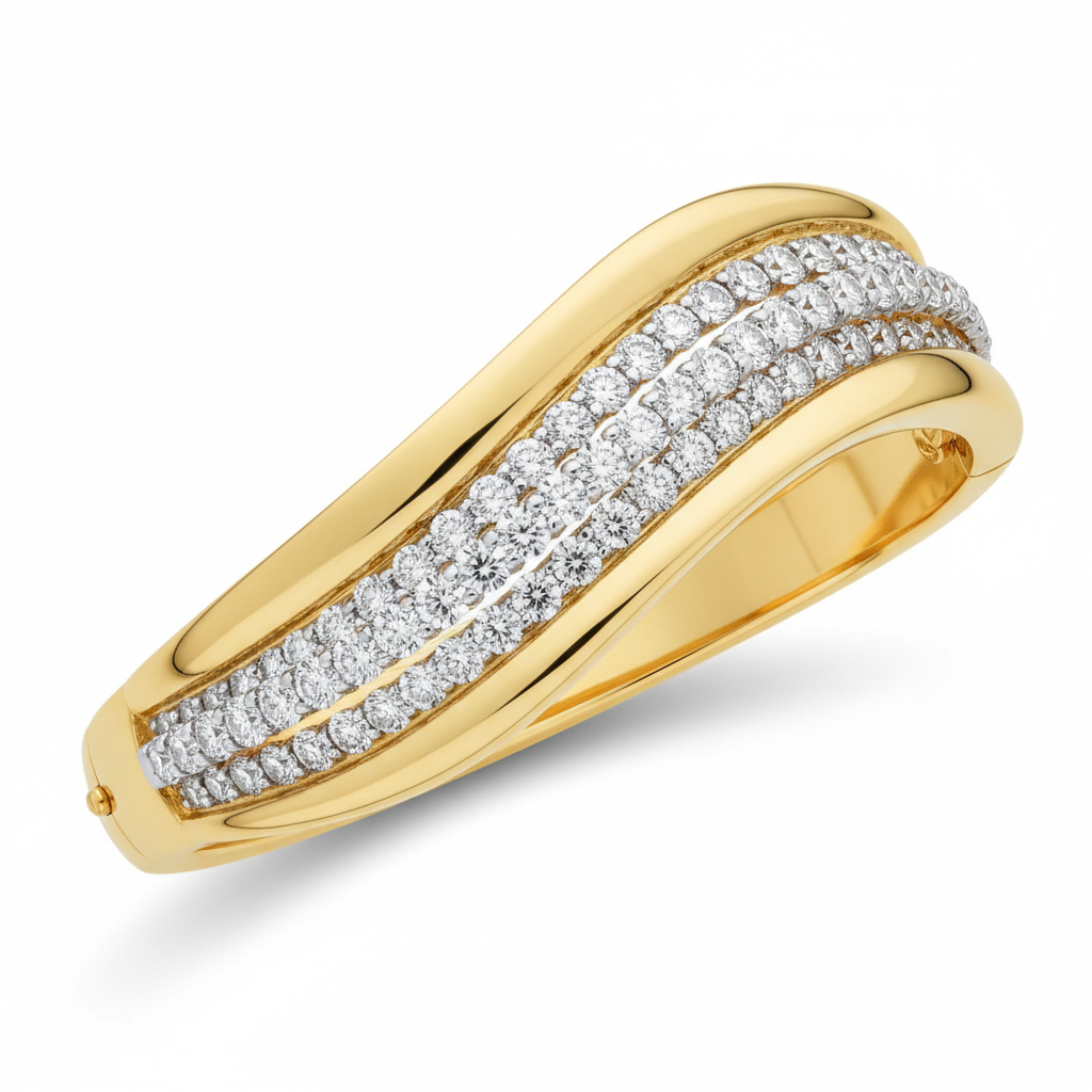Gold Diamond Bangle Bracelet