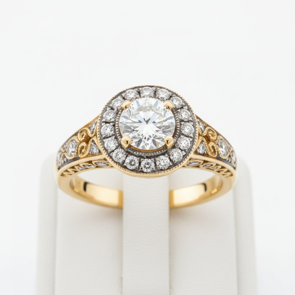 Vintage Halo Diamond Ring