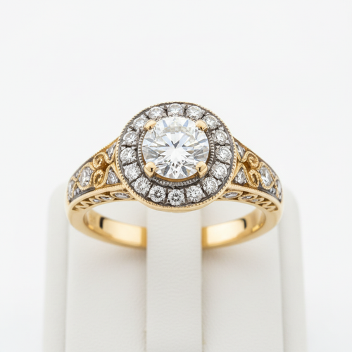 Vintage Halo Diamond Ring