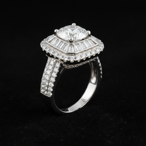 Diamond Cluster Ring – Side Profile
