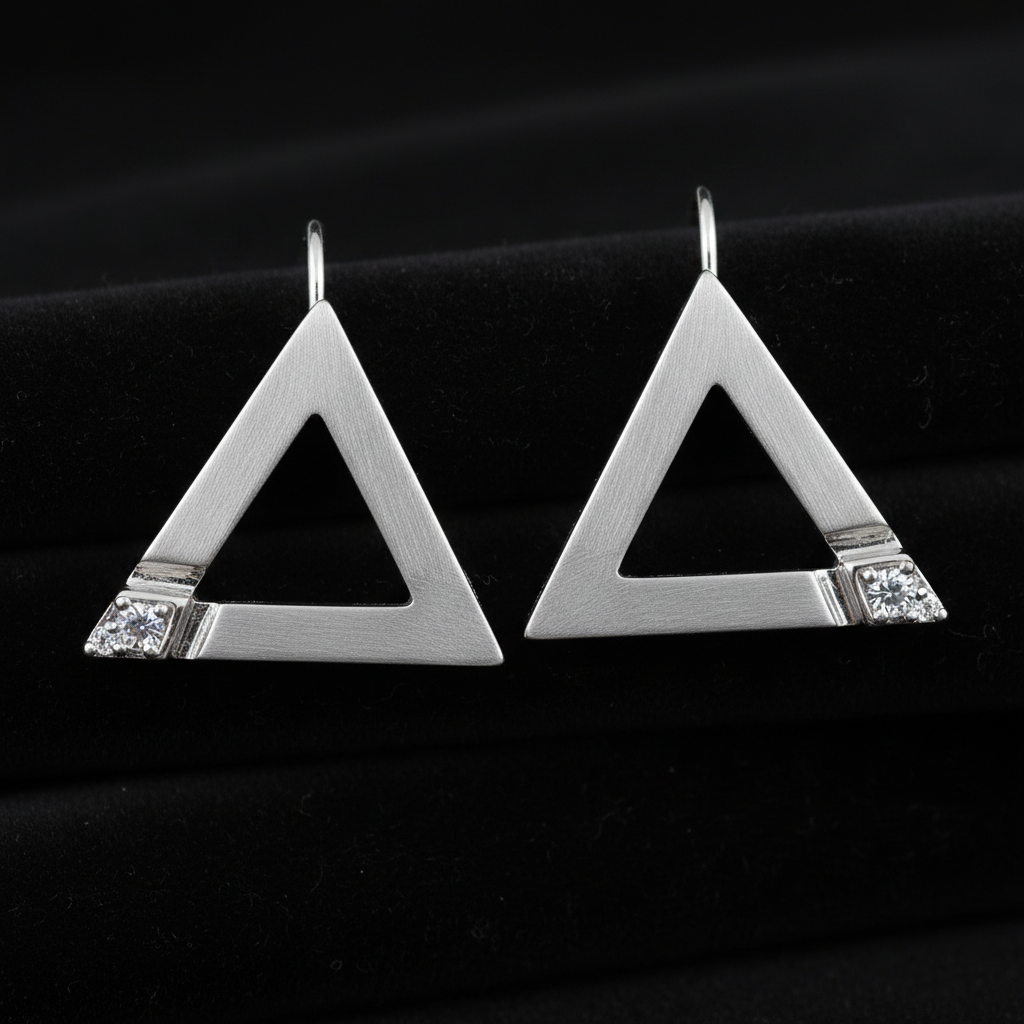 Geometric Triangle Hoop Earrings