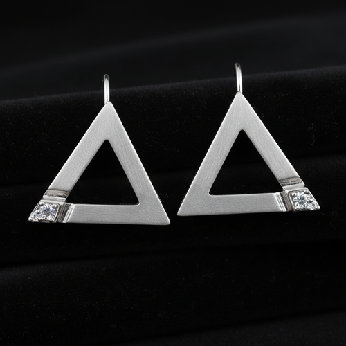 Geometric Triangle Hoop Earrings