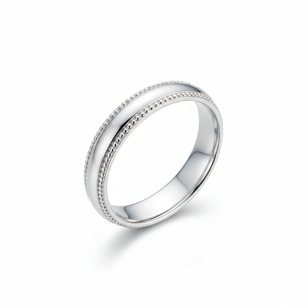 Platinum Milgrain Band