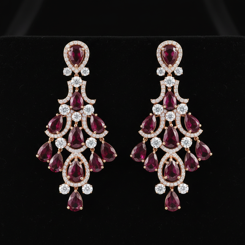 Ruby Chandelier Drop Earrings