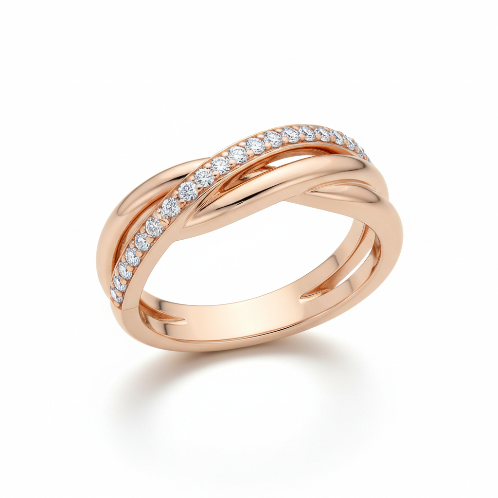 Rose Gold Twisted Band Ring