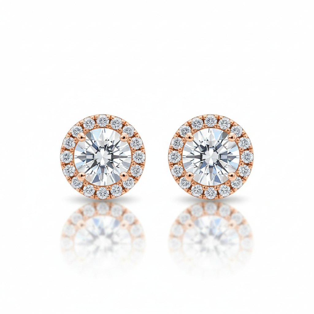 Rose Gold Diamond Studs